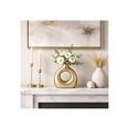 thumbnail image 3 of Hollow Ring Metal Vase for Living Room Decor - Modern Accent Flower Vase for Home Display - Room Centerpiece Accent for Bedroom Vanity, House, or Office  Study Table Styling - 10", Gold & Metallic, 3 of 13