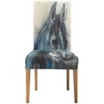 thumbnail image 2 of Funda Protectora ABPHQTO para Silla con Pintura de Acuarela de Caballo Azul Juego de 4, 2 of 4