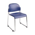 thumbnail image 1 of Plastic Stacking Chair in Blue Set of 4 with Chrome Legs, 1 of 2
