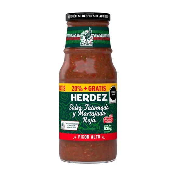Salsa tatemada y martajada Herdez roja 535 g
