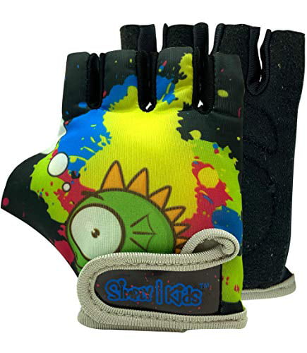 Kids Bike Gloves for Balanced Bike Mountain Bicycle Biking I Breathable Fingerless Toddler Kids Cycling Gloves with Extra Protective Cushions I CPSIA Certified Riding Gloves for Girl Boy Child Youth