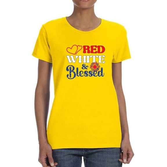 Red White And Blesed T-Shirt Women -Image by Shutterstock, Female 3X-Large