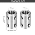 thumbnail image 2 of 6 Pcs 8mm to 8mm Shaft Coupler Connector L22mm x D14mm Rigid Coupling Set with 24 Screws & Hex Wrench, 2 of 6