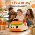 thumbnail image 5 of Conchico 12V Ride on Bumper Cars for Kids with Remote Control, Hamburger Design Ride on Toys with 360° Rotation, Anti-Rollover, Bluetooth, Yellow, 5 of 10