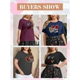 thumbnail image 5 of Anbech Women Heart Printed Plus Size T-Shirts Graphic LOVE Short Sleeves Casual Tees, 5 of 13