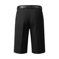 thumbnail image 4 of GrmtClth Mens Daily Short‑Pants Urban Solid Tone Cotton Linen Straight Leg Formal Golf Shorts Flat Front Regular Fit Summer Casual Business Shorts Black 33, 4 of 5