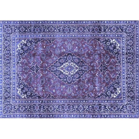 Ahgly Company Indoor Rectangle Medallion Blue Traditional Area Rugs, 2' x 5'
