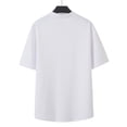 thumbnail image 4 of FRSASU Men's Dress Shirts Short Sleeve Button Down Mandarin Collar Shirt Solid Casual Summer Vacation Tops White, 4 of 9