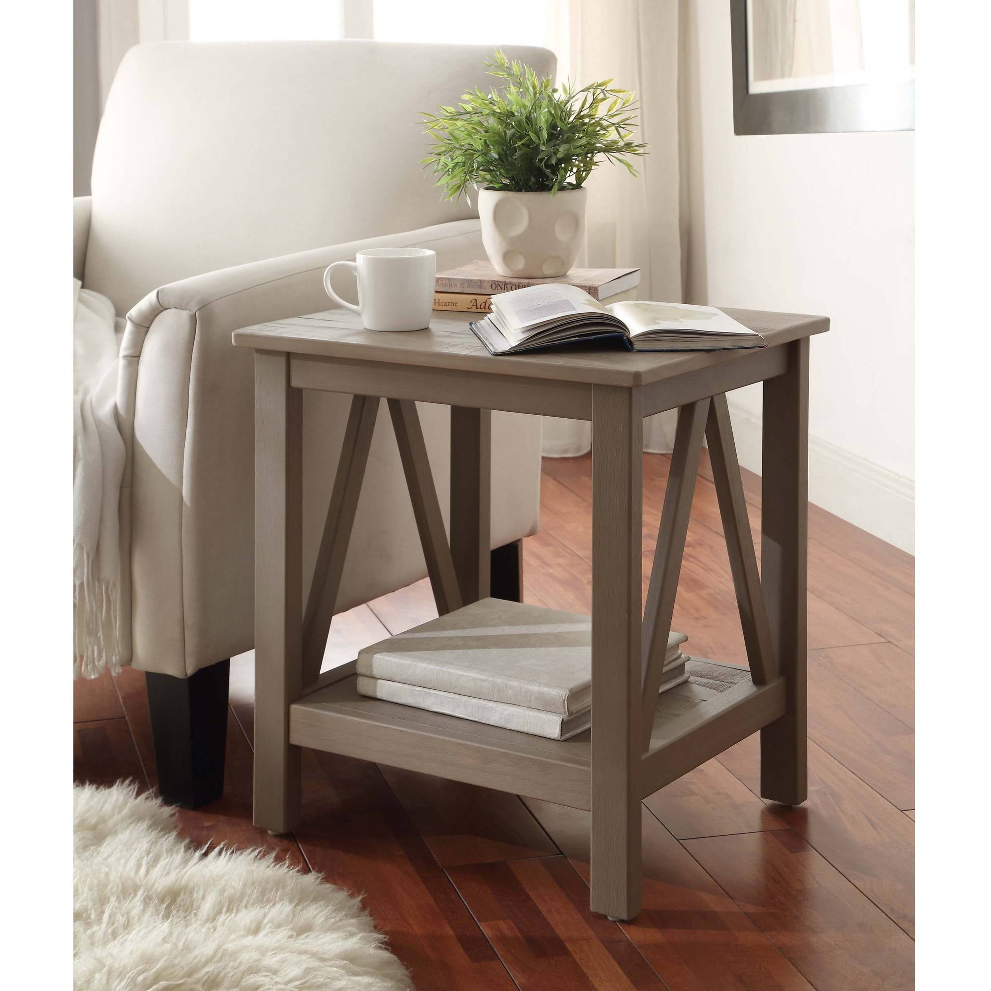 Rustic End Tables linon titian end table, rustic gray - walmart Rustic End Tables linon titian end table, rustic gray - walmart