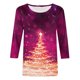 thumbnail image 5 of Puntoco moda mujer camiseta estampada de longitud media 3/4 mangas blusa cuello redondo casual tops Puntoco Puntoco-3265, 5 of 5