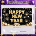 thumbnail image 2 of Gold Lettering Happy New Year Banner Firework Design New Year Display Black Balloons Gift Boxes Festive Backdrop for New Year Party Holiday Celebration New Year Eve, 2 of 9
