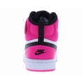 thumbnail image 3 of Nike Court Borough Mid 2 Leather PS Girls Shoes Size 3, Color: White/Black/Fierce Pink, 3 of 4