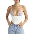 thumbnail image 1 of VISgogo, camisolas salvajes a la moda para mujer, camisetas sin mangas de corte bajo con retazos de encaje, camisetas sin mangas con dobladillo Irregular de verano, chalecos sin espalda VISgogo moda, 1 of 9