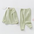 thumbnail image 2 of Gpaecead Thermal Underwear For Kids Girls Boys Long Sleeve Toddler Baby Sleepwear Home Clothes Two-Piece Set Green, 2 of 4