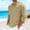 A566 Khaki, variant on Mens Linen Shirts Scoop Neck Long Sleeve Pullover Casual Hippie Boho Beach Fashion Lightweight Breathable Relaxed Fit Tees