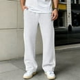 thumbnail image 2 of IWRICH Men's Wide Leg Baggy Pants Fashion Trendy Sweat Pants Elastic Waist Street Sweatpants with Pockets Light Gray XL, 2 of 4