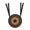 thumbnail image 4 of VHC Brands Farmhouse Star Primitive Chair Pad Seat Cushion, Round, Braided Jute, Black Tan, 15 inch, 4 of 5