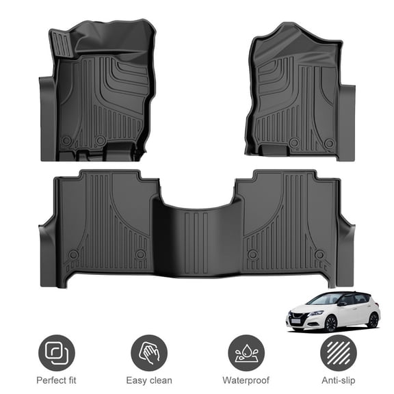 Custom Fit TPE Floor Mats for 2017‑2024 Nissan Titan , All Weather Waterproof Anti‑Slip Floor Liners, 1st & 2nd Row Full Set Car Accessories
