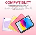thumbnail image 2 of 360° Rotatable Detachable Keyboard Folio with 7-Color Backlight & Pencil Holder for A16 iPad 10th & 11th Generation (2025),Watermelon Red, 2 of 8