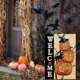 thumbnail image 3 of Banner de bienvenida de Halloween con forma de calabaza para jardín, banner de doble cara con diseño de gato y calabaza de arpillera, Halloween espeluznante, 3 of 4