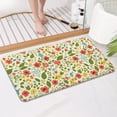thumbnail image 4 of Pioneer Flower Floral Print Pattern Bathroom Rugs Mat, Non Slip Microfiber Bathroom Rug with Rubber Backing, Soft Mats for Bathroom Floor Tub Shower, 17"x30", 4 of 5