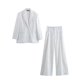 thumbnail image 2 of HH TRAF 2024 Conjuntos de mujer Cuello vuelto Manga larga Blazer de un solo botón + Pantalones anchos de cintura alta Traje de otoño para mujer Moda, 2 of 5