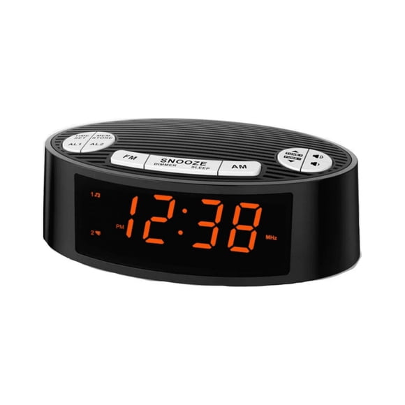 Radio Reloj Despertador Fm/am Malubero Negro Naranja