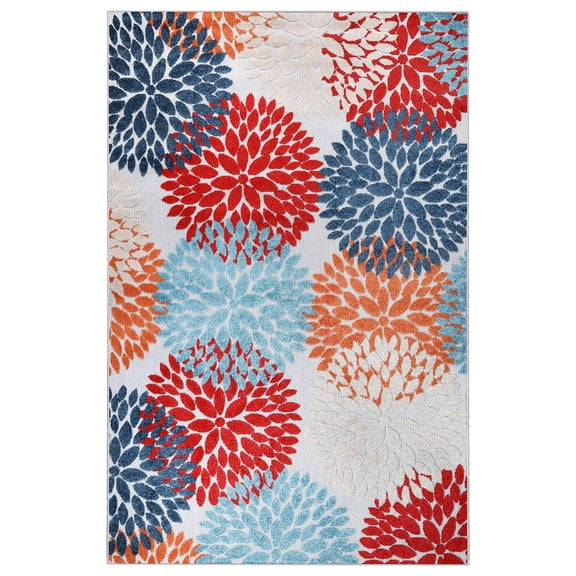BNM Floral Medallion Indoor Outdoor Area Rug, 8' x 10', Multicolor