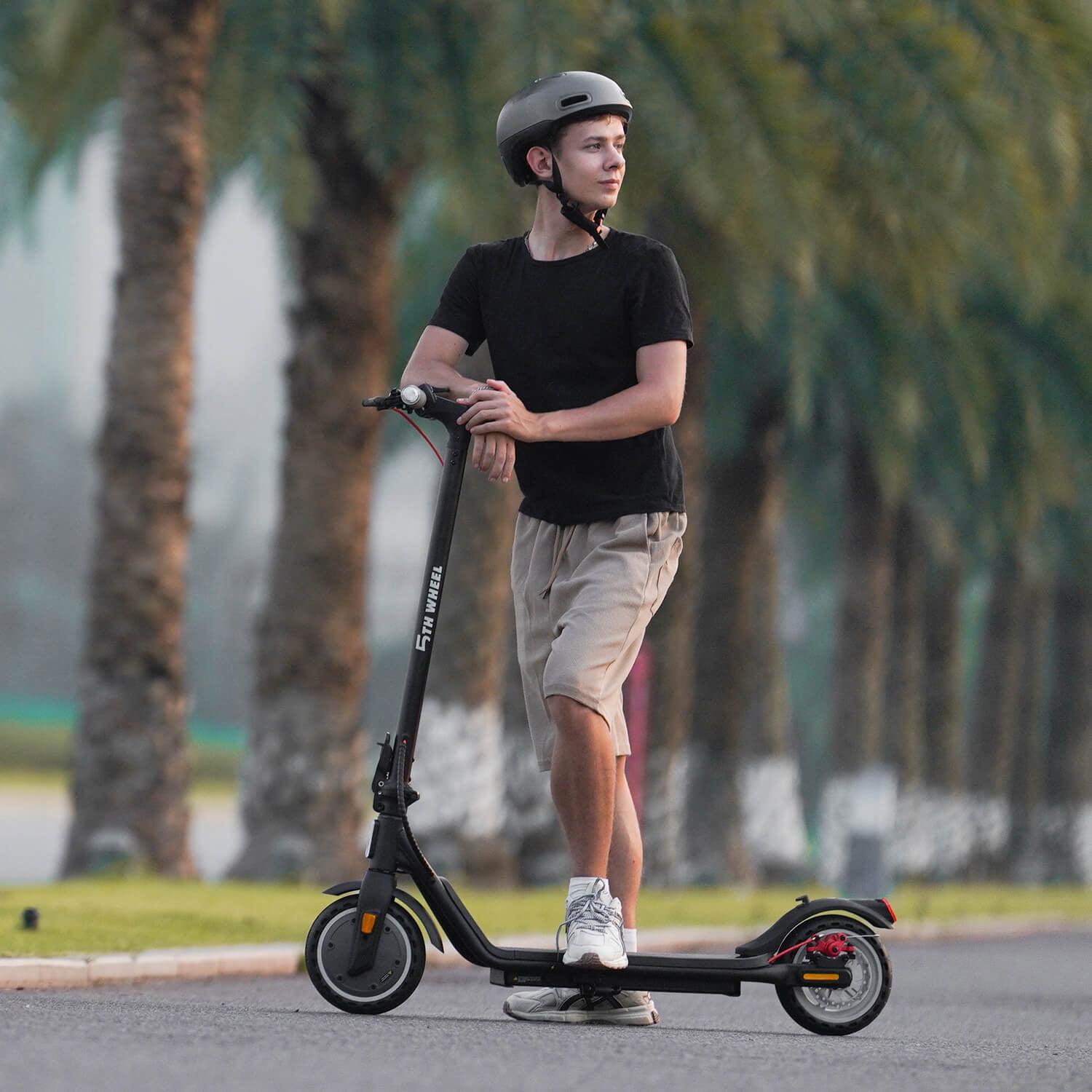5TH WHEEL W16S 300W Electric Scooter with Turn Signal, 8.5” Solid Tires, 18mph & 12Miles Range, Folding Commuting E-Scooter for Adults with APP Control, UL 2272