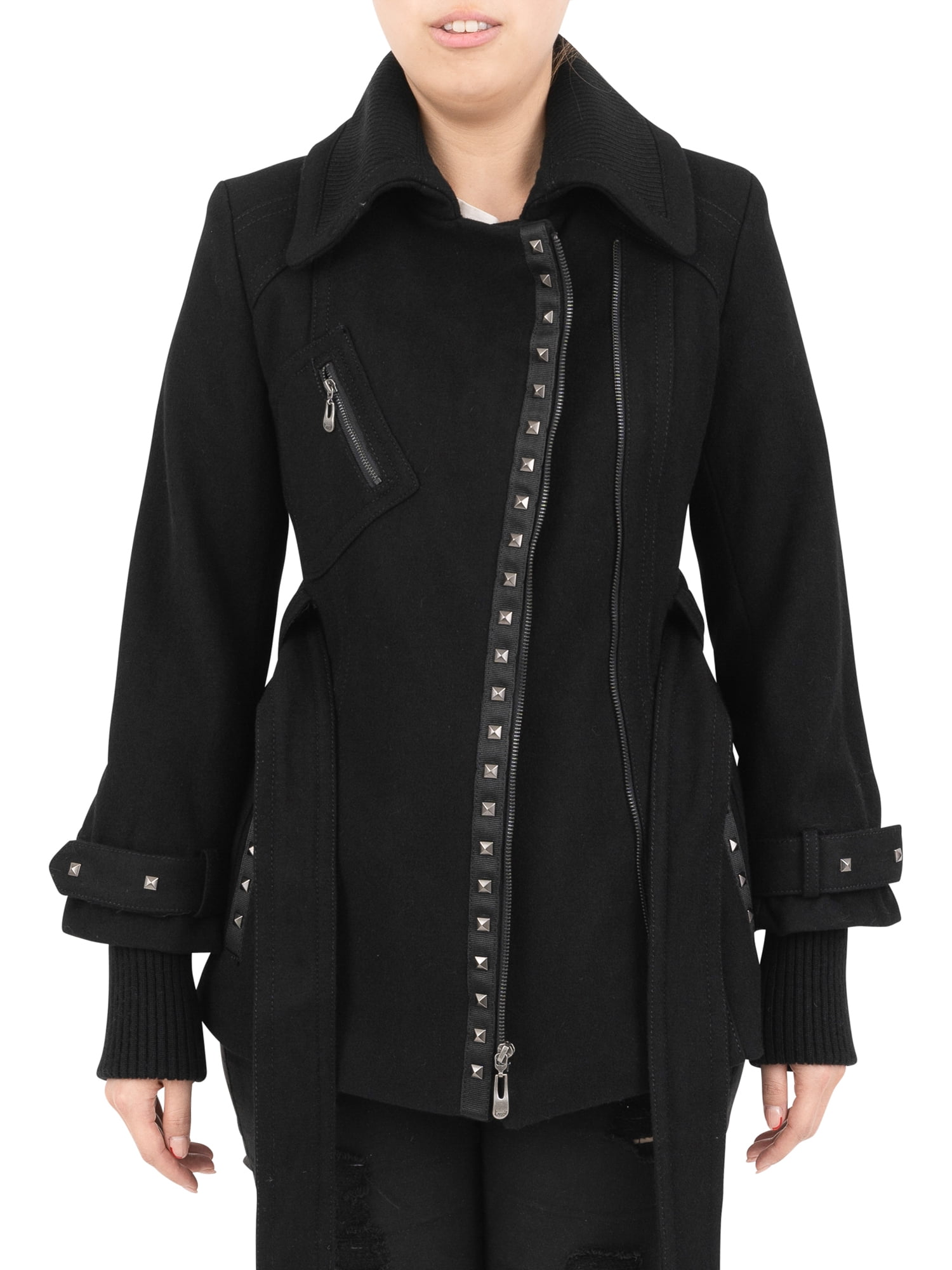 Kensie Women's Asymmetrical Belted Wool 