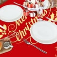 thumbnail image 6 of Christmas Oval Tablecloth 60×84 inch Red Oval Table Cloth Golden Deer Xmas Tree Table Covers Red Christmas Decoration for Dining Room Home Decor for Holiday, 6 of 7