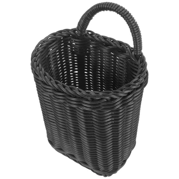 Topbathy Wall Baskets Wall Hanging Basket Black Plastic Storage 1Set for Home Use in Kitchen