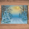 thumbnail image 6 of Ambesonne Winter Jigsaw Puzzle, Snowy Forest Path Landscape, Heirloom-Quality Fun Activity for Family Durable Cardboard, 1000 pcs, Blue Yellow, 6 of 6