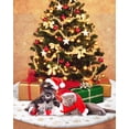 thumbnail image 5 of Ayieyill Christmas Tree Skirt, 36 Inches Faux Fur White Christmas Tree Skirt for Christmas Tree Decorations Xmas Tree Skirt (Gold Snowflake), 5 of 8