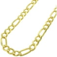 thumbnail image 2 of 14K Yellow Gold 7mm Solid Figaro Chain, FREE Microfiber Cloth, Link Mens Womens Necklace, Giorgio Bergamo, 2 of 6