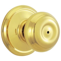 Schlage F40GEO605 Georgian Privacy Knob, Bright Brass