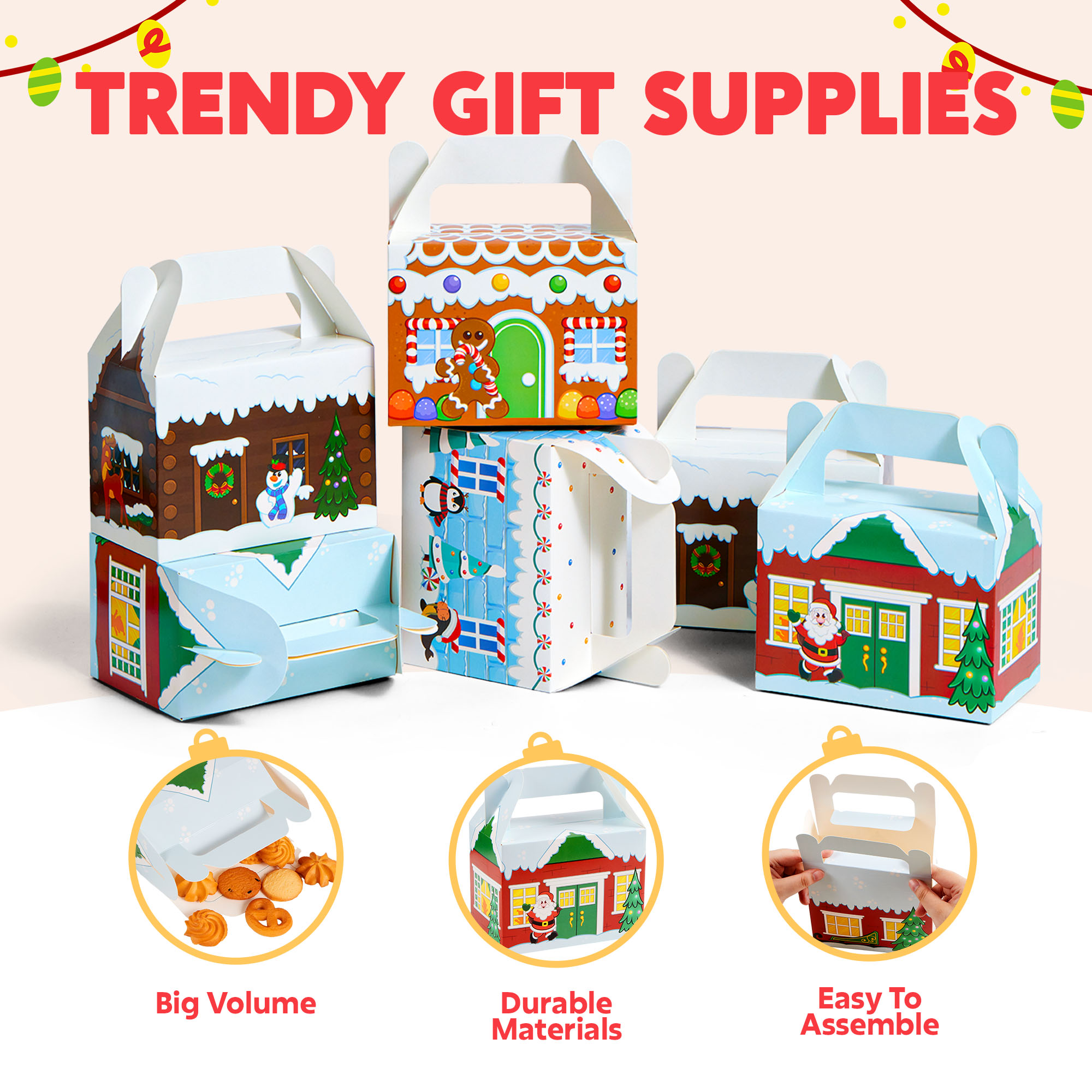 Joyfy 24-Piece 3D Christmas House Treat Boxes photo 2