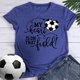 thumbnail image 1 of mi corazon esta lleno como mi horario baloncesto y voleibol camiseta camiseta retro azul L FLhrweasw Para estrenar, 1 of 1