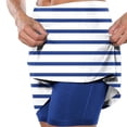 thumbnail image 2 of Skort Shorts Women, Striped Print High Waisted Golf Skirts with Pockets Athletic Casual Tennis Mini Skirt (M, Blue), 2 of 6