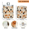 thumbnail image 5 of Yayeee 4 Pack Qtip Holder Bathroom Cotton Swab Canister with Lid Clear Dispenser Set, Beige Halloween Pumpkin, 5 of 6