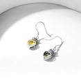thumbnail image 5 of ChicSilver 925 Sterling Silver Crown Drop Dangle Earrings with Heart Birthstone, November Yellow Topaz Crystal Earrings for Women, 5 of 9