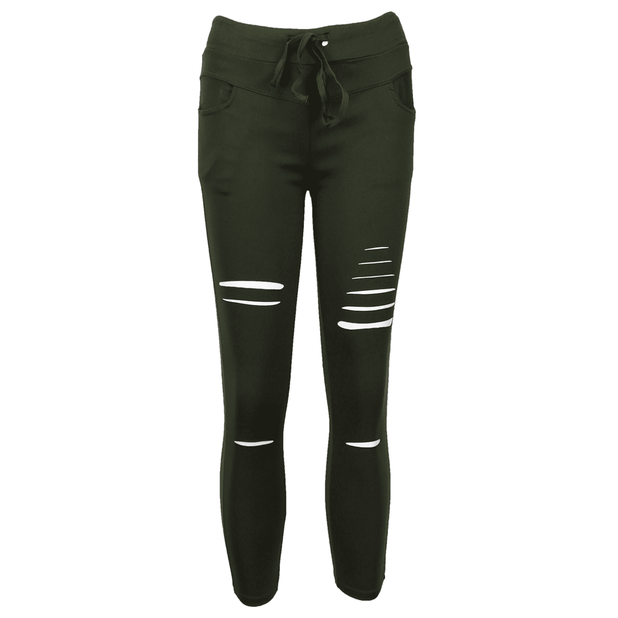 Women Ripped Distressed Skinny High Waisted Denim Pants Jeans Trousers Leggings