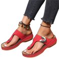 thumbnail image 1 of Red42Mujer Pu Cuero Cuñas Sandalias Rhinestone Chanclas Antideslizante Cómodo Verano, 1 of 5