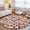 Orange, Cobalt, variant on Round Rugs 3Ft, Modern Geometric Round Area Rug Washable Indoor Throw Carpet, Bohemia Marble Checkered Abstract Small Non Slip Circle Rug for Bedroom Living Room Home Decor Aesthetic