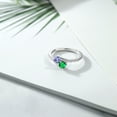 thumbnail image 3 of Gem Stone King 925 Sterling Silver Blue Tanzanite and Green Nano Emerald Bypass Ring for Women (0.84 Cttw, Gemstone December Birthstone, Round 4MM, Available in Size 5, 6, 7, 8, 9), 3 of 4