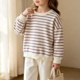 thumbnail image 4 of fatyb Sweatshirt for Toddler Cotton Striped Long Sleeve Boys Girls Crewneck Tops Kids Fashion Clothes, 4 of 6