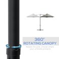 thumbnail image 4 of 8.5ft Light Grey Cantilever Patio Umbrella with 360° Rotation & Cross Base - Outdoor Garden Shade for Deck, Porch & Backyard - Durable Steel Frame & Polyester Canopy, 4 of 7