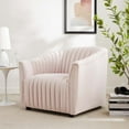 thumbnail image 2 of Armchair Accent Tufted Chair, Pink, Velvet, Modern Contemporary, Mid Century Living Hotel Lounge Cafe Lobby, 2 of 8