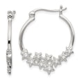 thumbnail image 1 of 925 Sterling Silver Cubic Zirconia Cz Star Hoop Earrings Celestial, 1 of 6