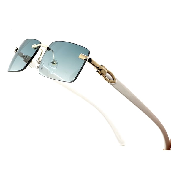 Green Lens Sunglasses Retro Style Small Gold Frame